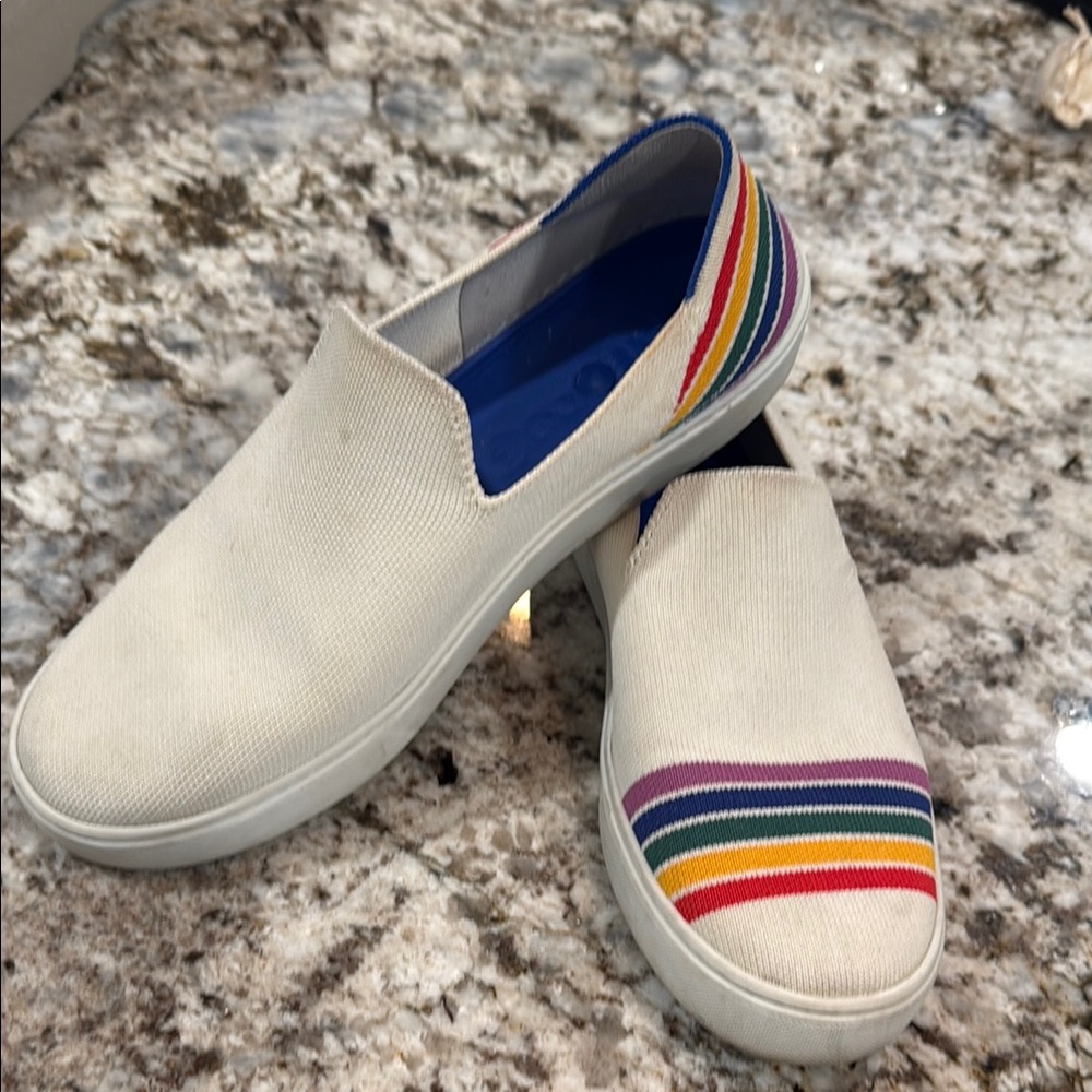 Rothy's Limited Edition SF Pride Sneakers with Rainbow Stripes
